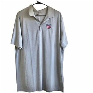 Nike Golf Tour Performance Gray Dri Fit Short Sleeve Polo Shirt XL